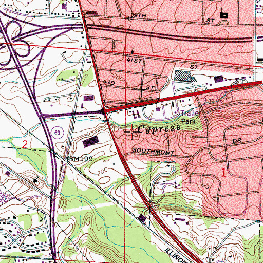 Topographic Map of Dixon Manor, AL