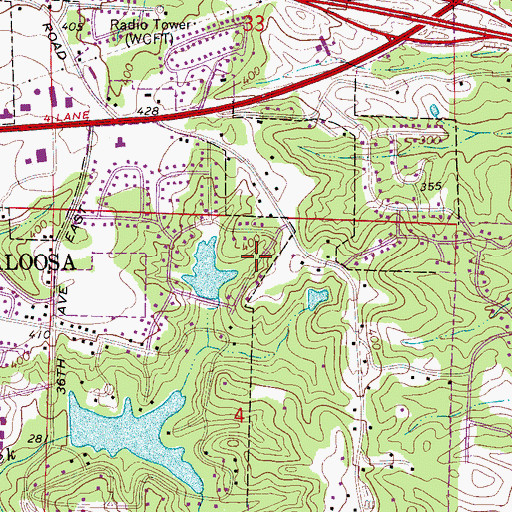 Topographic Map of East Lake, AL