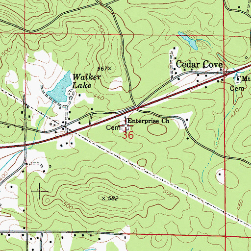 Topographic Map of Enterprise Cemetery, AL