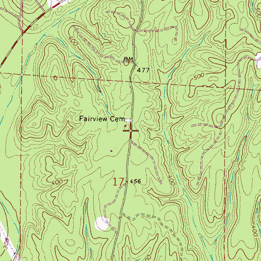 Topographic Map of Fairview Church (historical), AL