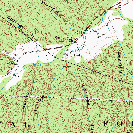 Topographic Map of Aiken Dam Hollow, VA