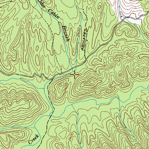 Topographic Map of Alder Cabin Branch, VA