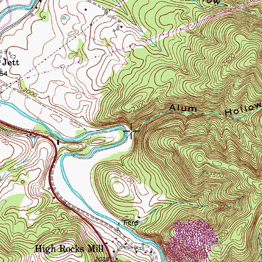 Topographic Map of Alum Hollow, VA