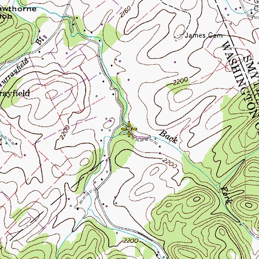 Topographic Map of Back Fork, VA