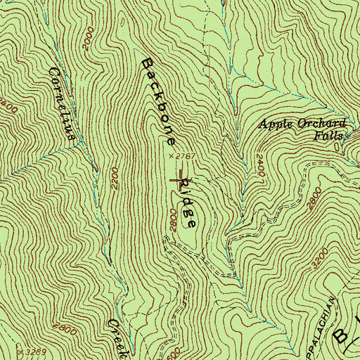 Topographic Map of Backbone Ridge, VA