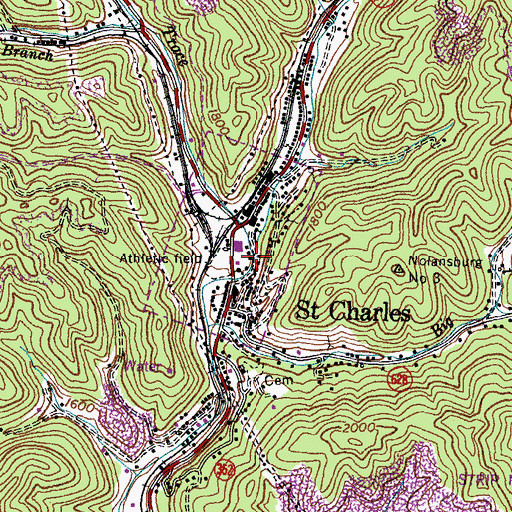 Topographic Map of Baileys Trace, VA