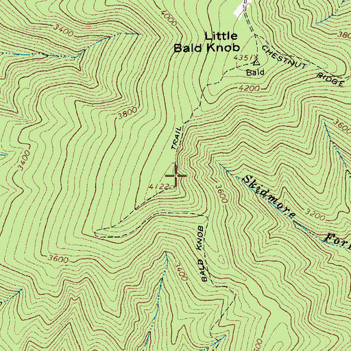Topographic Map of Bald Knob Trail, VA