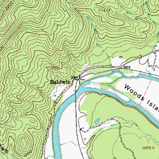 Topographic Map of Baldwin, VA