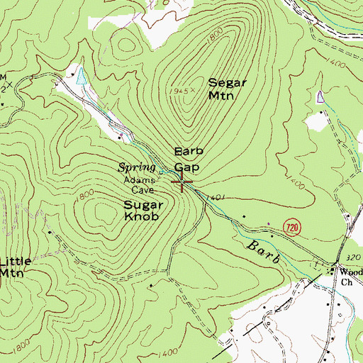 Topographic Map of Barb Gap, VA