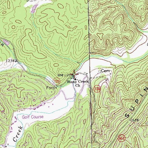 Topographic Map of Barb Run, VA