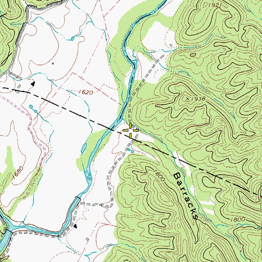 Topographic Map of Barracks Draft, VA