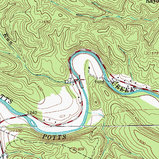 Topographic Map of Bennets Run, VA
