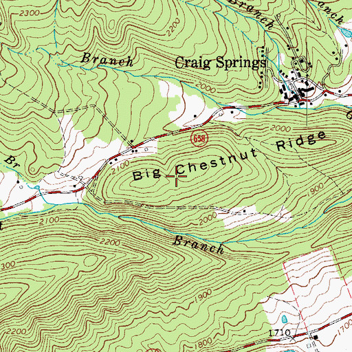 Topographic Map of Big Chestnut Ridge, VA