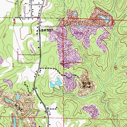 Topographic Map of Gilmore Mine, AL