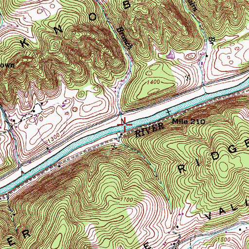 Topographic Map of Bobs Branch, VA