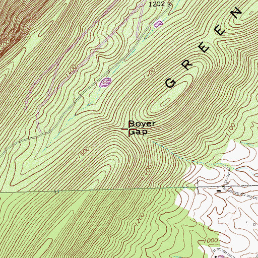 Topographic Map of Boyer Gap, VA