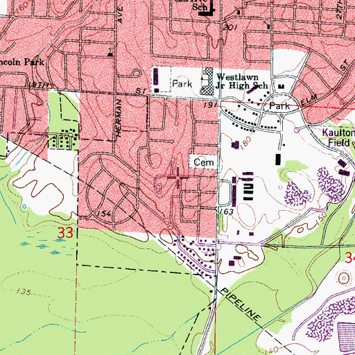 Topographic Map of Green Valley, AL