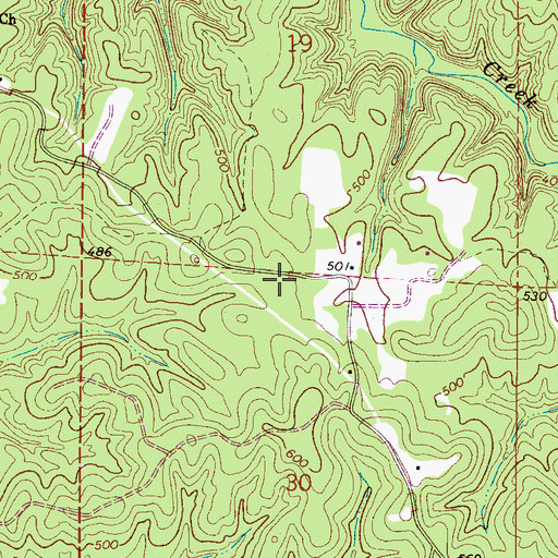 Topographic Map of Gum Springs Church, AL