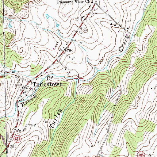 Topographic Map of Brock Creek, VA