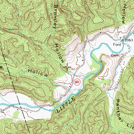Topographic Map of Bromley Hollow, VA