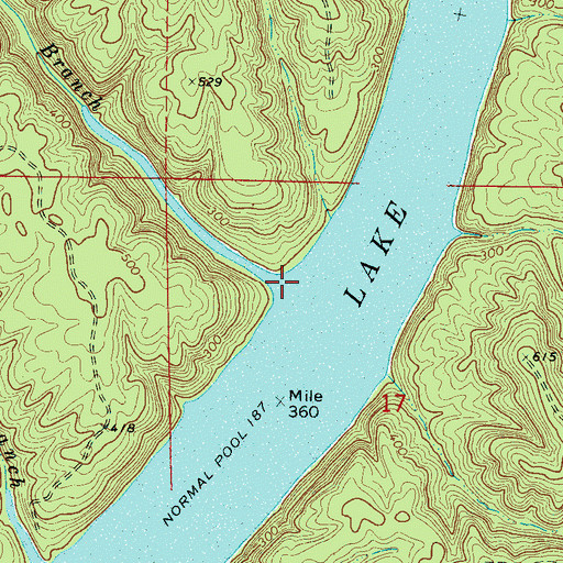Topographic Map of Harolds Lake (historical), AL