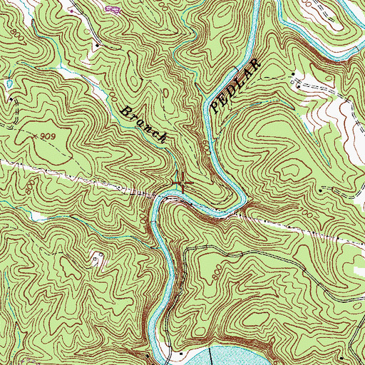 Topographic Map of Buck Branch, VA