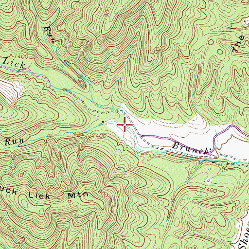 Topographic Map of Buck Lick Run, VA