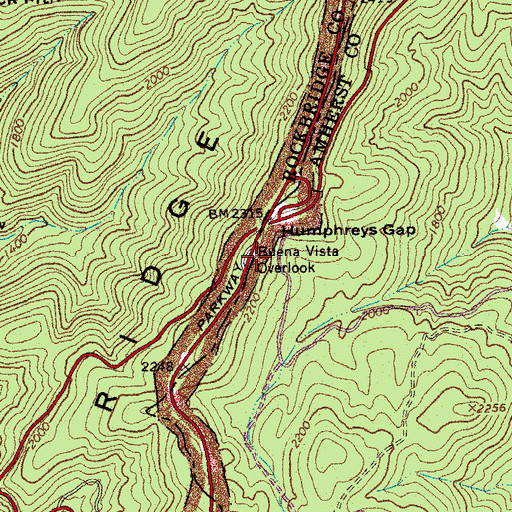 Topographic Map of Buena Vista Overlook, VA