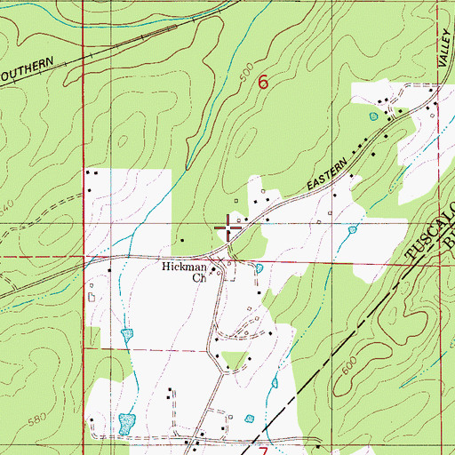 Topographic Map of Hickman Chapel Cemetery, AL