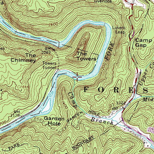 Topographic Map of Camp Branch Creek, VA