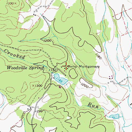 Topographic Map of Camp Montgomery, VA