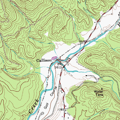 Topographic Map of Cascades Creek, VA
