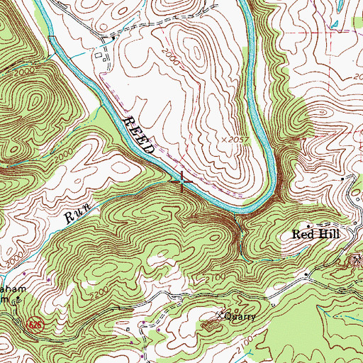 Topographic Map of Cedar Run, VA