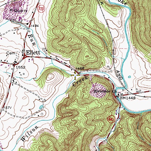 Topographic Map of Cedar Run, VA