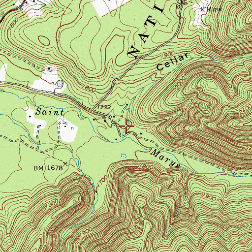 Topographic Map of Cellar Hollow, VA