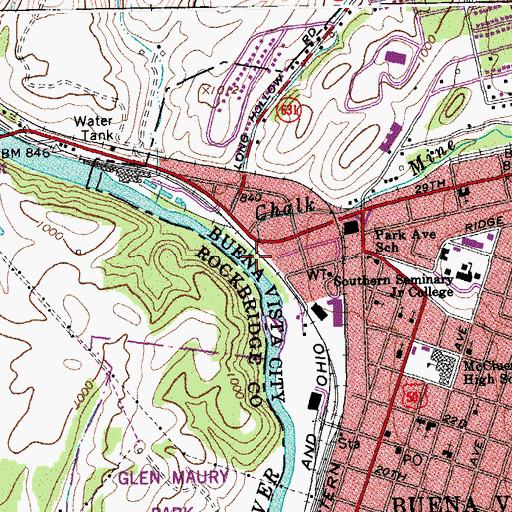 Topographic Map of Chalk Mine Run, VA