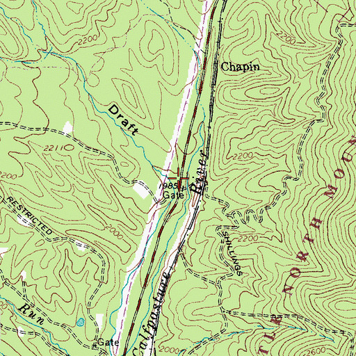 Topographic Map of Chapin Draft, VA