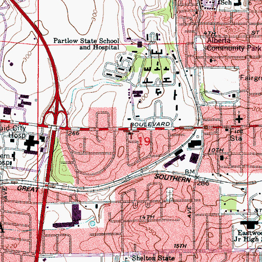 Topographic Map of Holy Cross Lutheran Church, AL