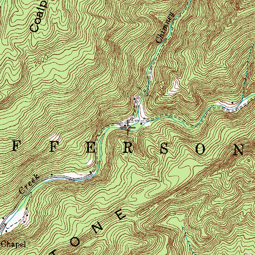 Topographic Map of Chimney Rock Fork, VA