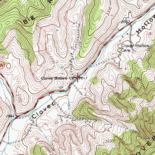 Topographic Map of Clover Hollow Church, VA