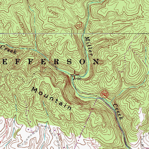 Topographic Map of Coal Creek, VA