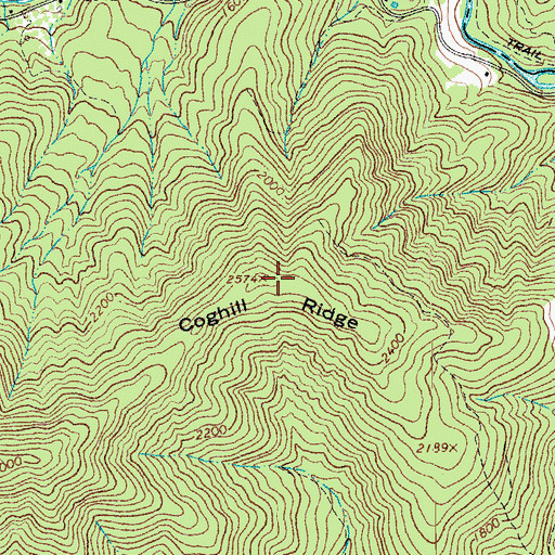 Topographic Map of Coghill Ridge, VA