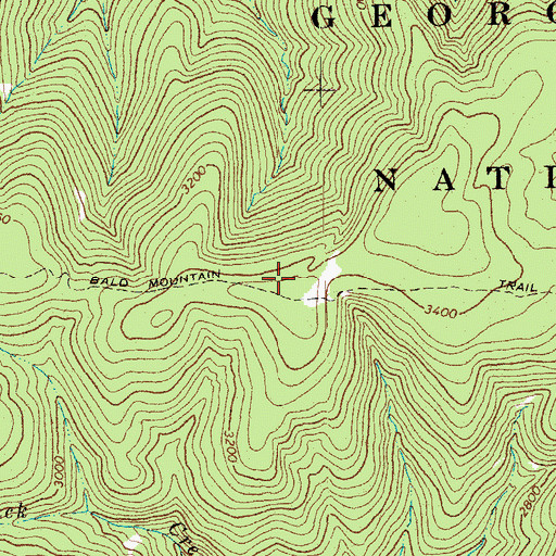 Topographic Map of Cold Spring Bald Mountain Trail, VA