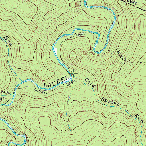 Topographic Map of Cold Spring Run, VA