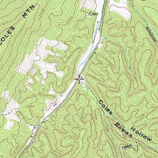 Topographic Map of Coles Hollow, VA