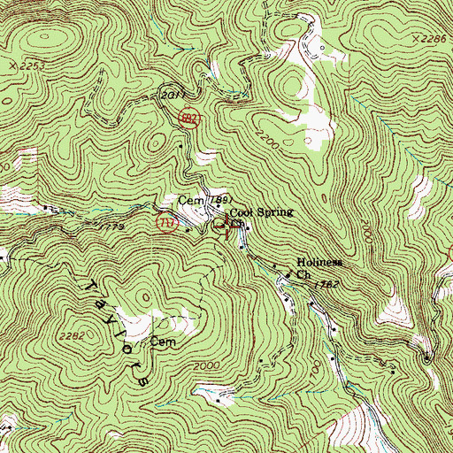 Topographic Map of Cool Spring Church, VA