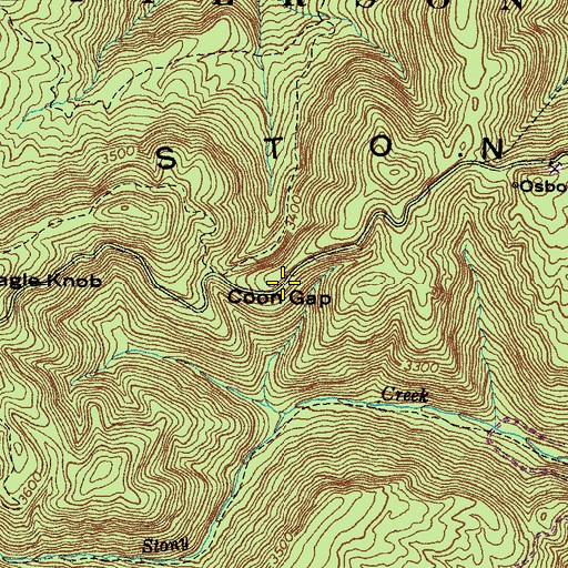 Topographic Map of Coon Gap, VA