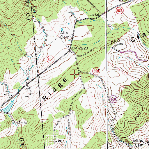 Topographic Map of Crawford Ridge, VA