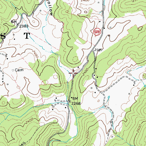 Topographic Map of Daggy Hollow, VA