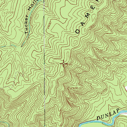 Topographic Map of Dameron Mountain, VA